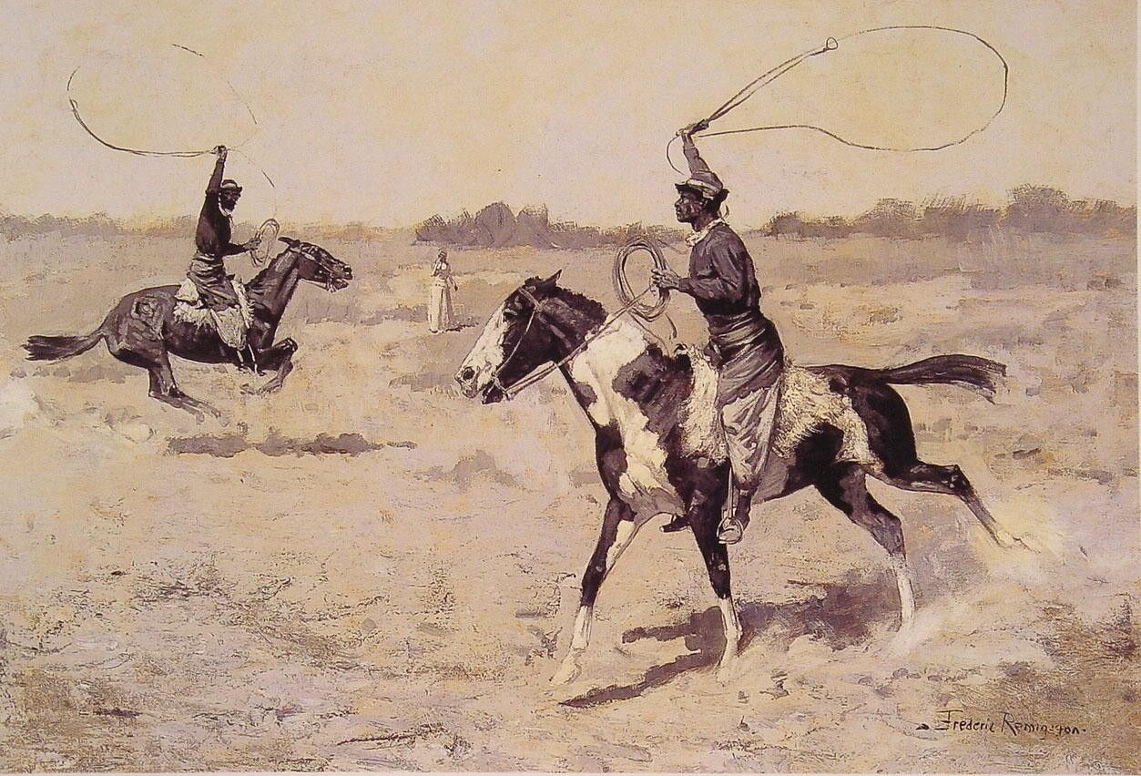 Frederic Remington It was to be a lasso duel to the death